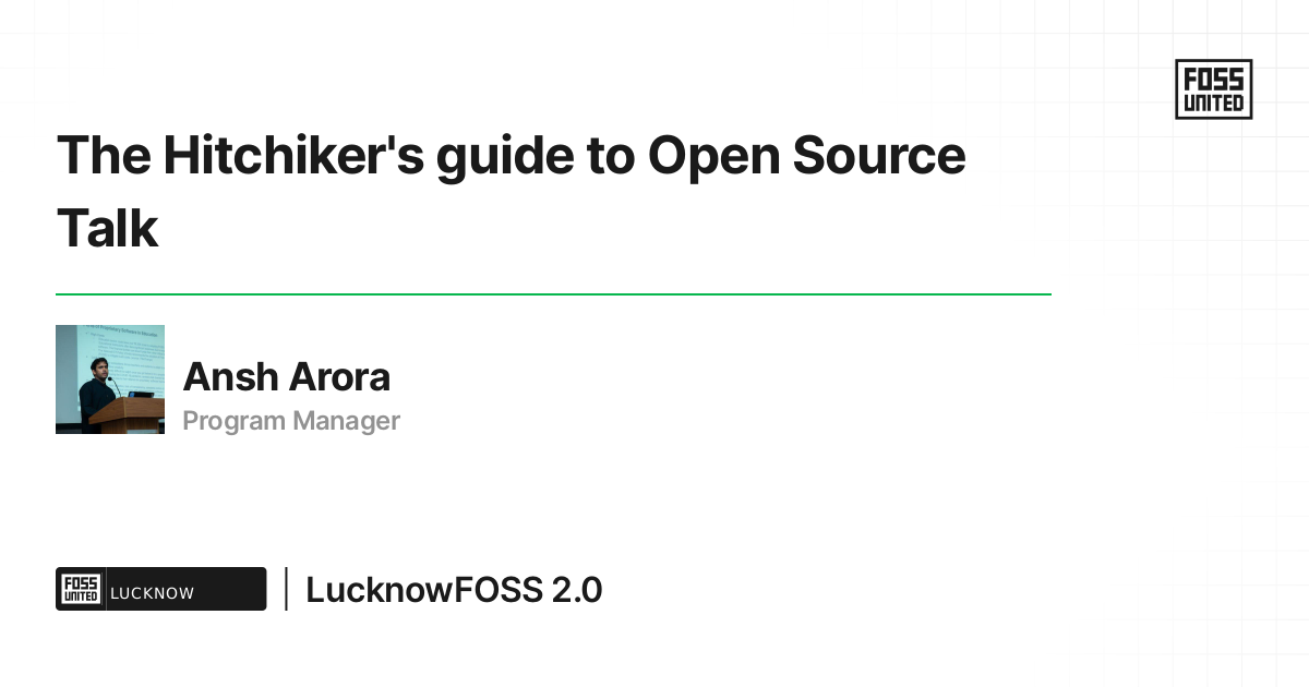 The Hitchiker's guide to Open Source